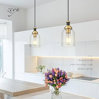zeyu Modern Hanging Pendant Lights 2 Pack, Kitchen Pendant